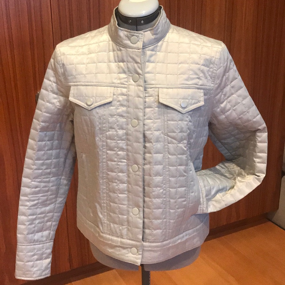 Gap quilted silver Jacket green ish
